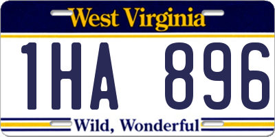 WV license plate 1HA896
