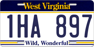 WV license plate 1HA897