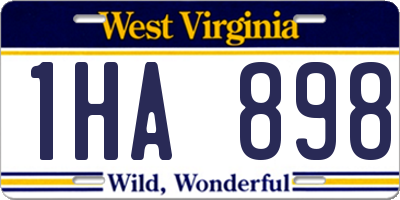 WV license plate 1HA898