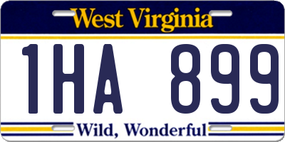 WV license plate 1HA899