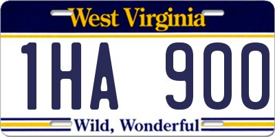 WV license plate 1HA900