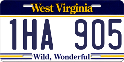 WV license plate 1HA905