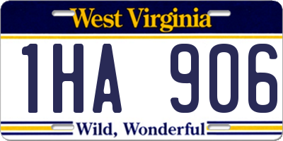 WV license plate 1HA906