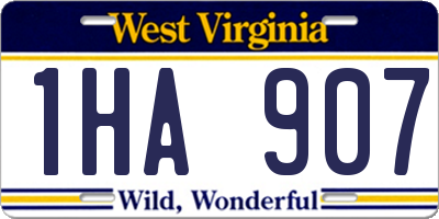 WV license plate 1HA907