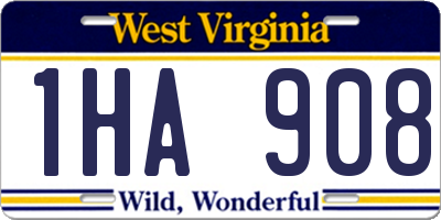 WV license plate 1HA908