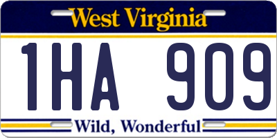 WV license plate 1HA909