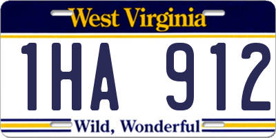 WV license plate 1HA912