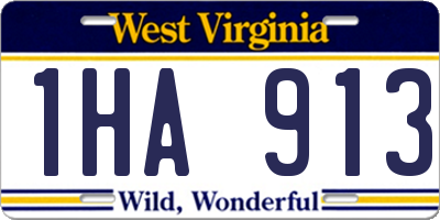WV license plate 1HA913