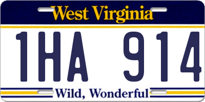 WV license plate 1HA914