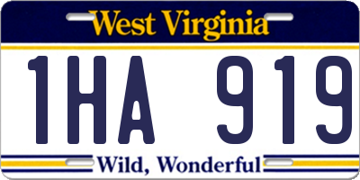 WV license plate 1HA919