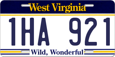 WV license plate 1HA921