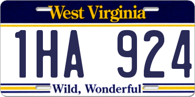 WV license plate 1HA924