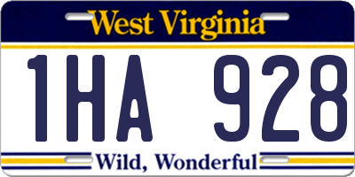 WV license plate 1HA928