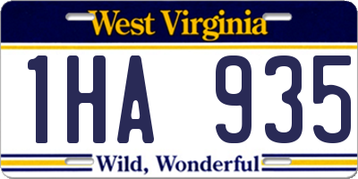 WV license plate 1HA935