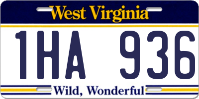 WV license plate 1HA936