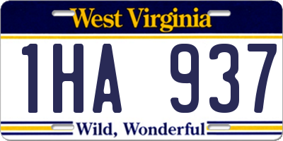 WV license plate 1HA937