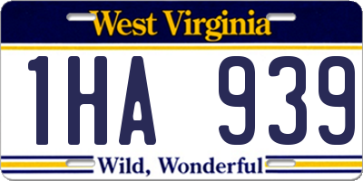 WV license plate 1HA939