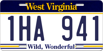 WV license plate 1HA941