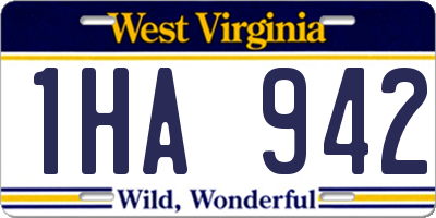 WV license plate 1HA942