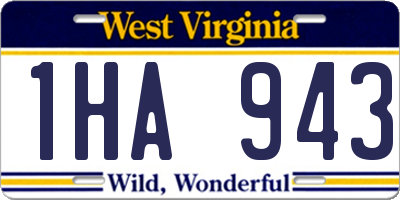WV license plate 1HA943
