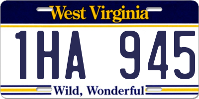 WV license plate 1HA945