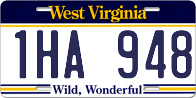 WV license plate 1HA948