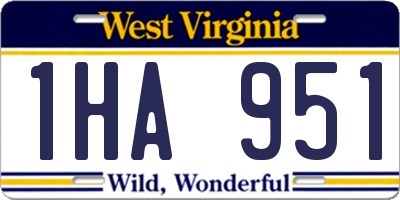 WV license plate 1HA951