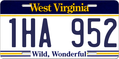 WV license plate 1HA952