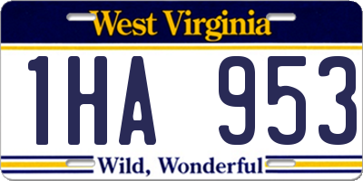 WV license plate 1HA953