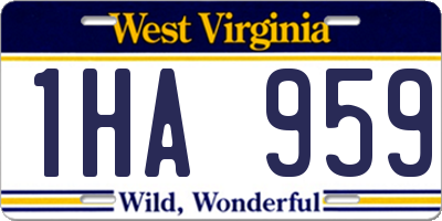WV license plate 1HA959