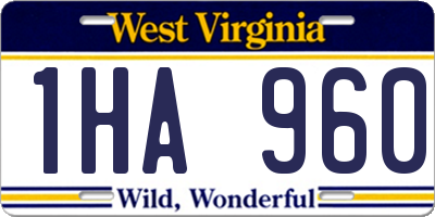 WV license plate 1HA960