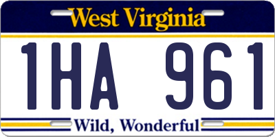 WV license plate 1HA961