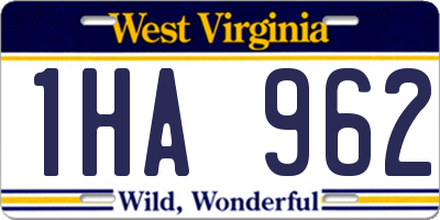 WV license plate 1HA962