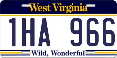 WV license plate 1HA966