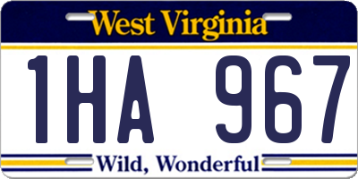 WV license plate 1HA967