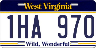 WV license plate 1HA970