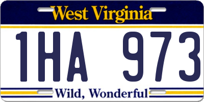 WV license plate 1HA973