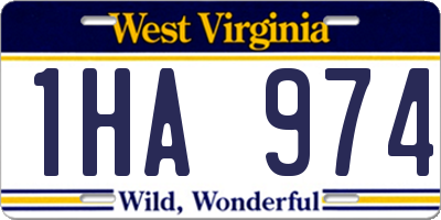 WV license plate 1HA974