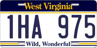 WV license plate 1HA975