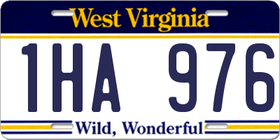 WV license plate 1HA976