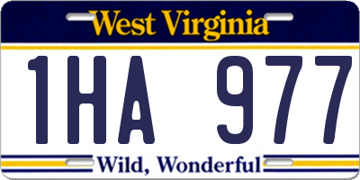 WV license plate 1HA977