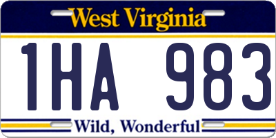 WV license plate 1HA983