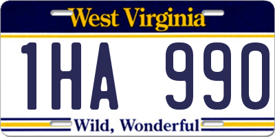 WV license plate 1HA990