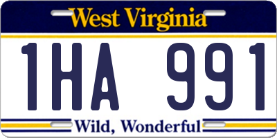 WV license plate 1HA991