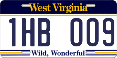 WV license plate 1HB009