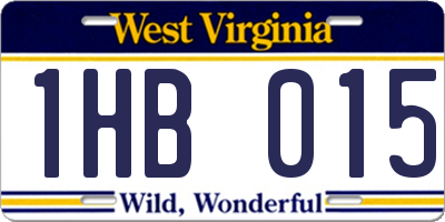 WV license plate 1HB015