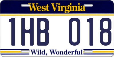 WV license plate 1HB018