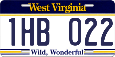 WV license plate 1HB022