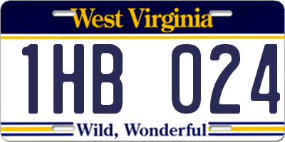 WV license plate 1HB024