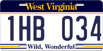 WV license plate 1HB034